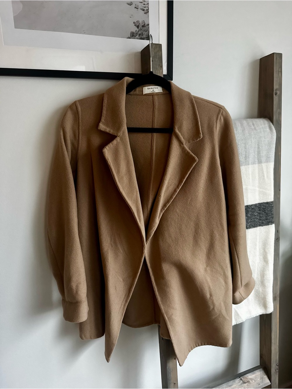Babaton Camel-Tone Open Front Blazer/Jacket